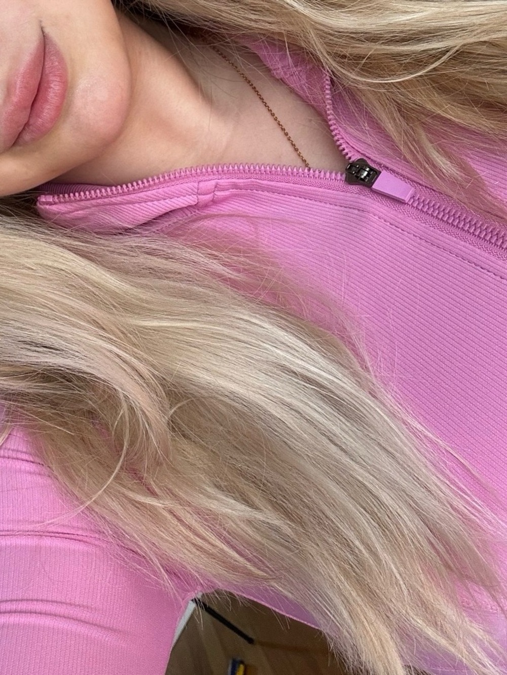 Pink Zip Workout Top - Picture 1 of 6
